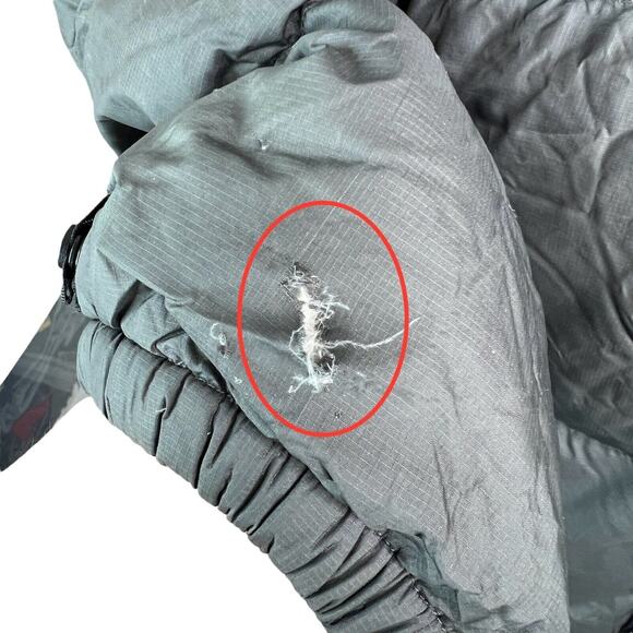 North Face VTG 00s 700 Goose Down Nuptse Puffer Jacket Coat FLAW Black Gray XL - Picture 6 of 10